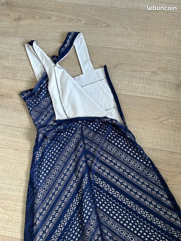 Robe marine et beige en dentelle Anna Field taille 34 TBE (image 15)