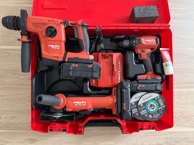 Pack 3 Outils Hilti Nuron TE 6 + AG 5D + SF 4
