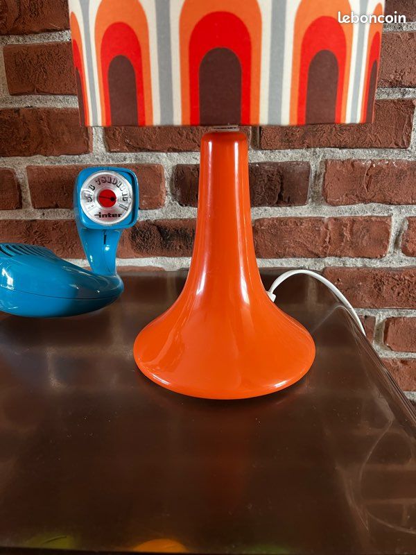 Belle lampe orange vintage seventies rétro (image 5)