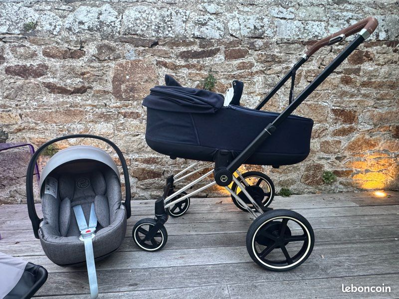 Trio cybex e-priam - nacelle - cosy & isofix + siège poussette (image 2)