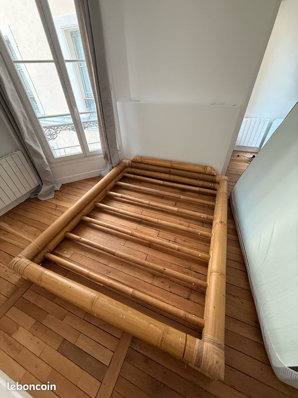 Lit futon en tige bambou 160x200 Tikamoon démontable (image 1)