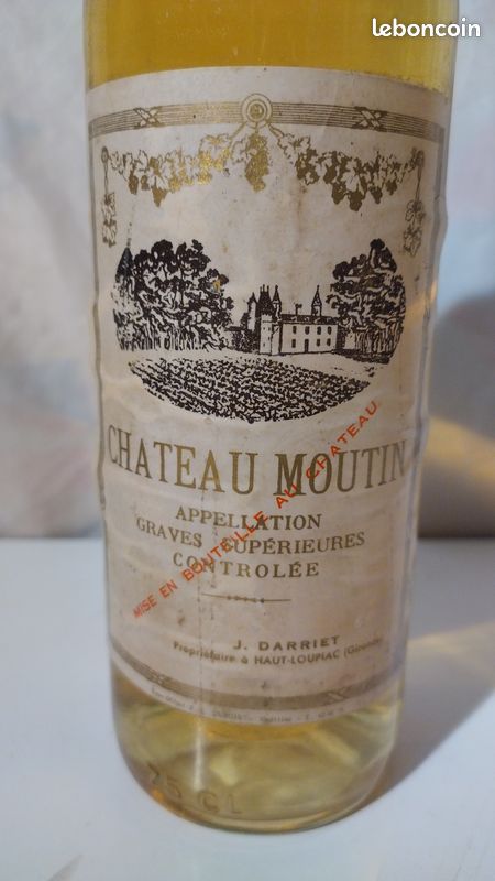 Rare Château Moutin Liquoreux Graves Supérieures SEC des Années 60-70 J. Darriet (image 2)