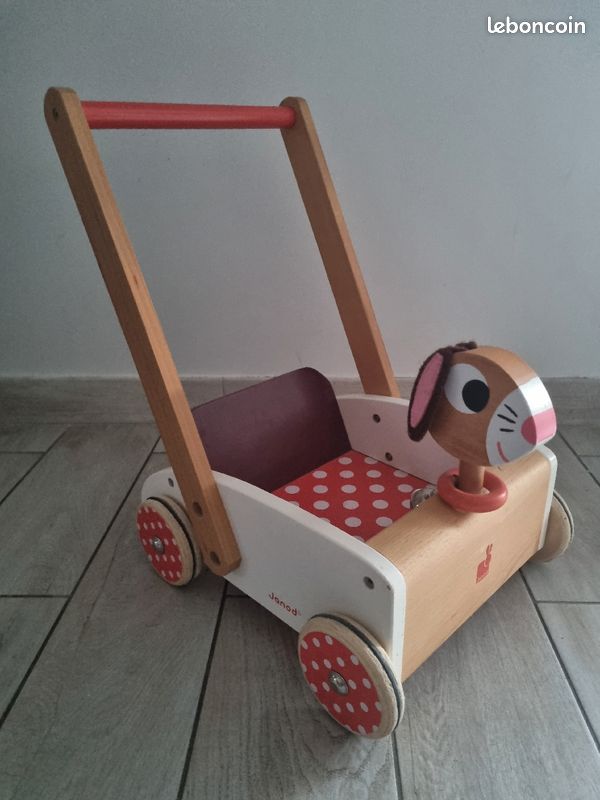 Porteur charriot bois marque Janod Jeux Jouets