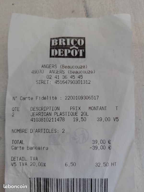 Jerrican plastique 20L (image 2)