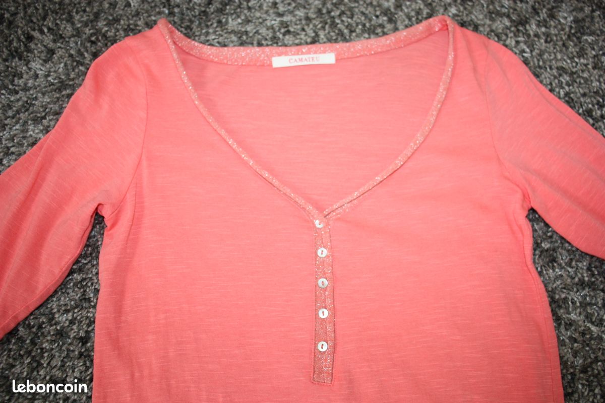 Pretty Women's T-Shirt Camaïeu Cotton Size S FR36 US4 UK8 EUR34 | UK