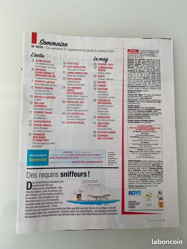 Magazine France Dimanche - 4072 à 4076 (image 6)