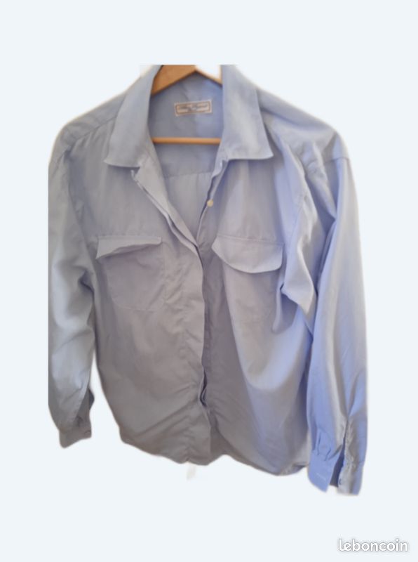 Chemise Alain Figaret En Coton Bleu Vichy - Taille L D'occasion Très Bon état