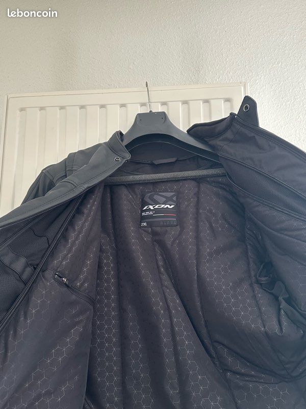 Blouson Moto Noir IXON Rage 2XL en cuir (image 3)