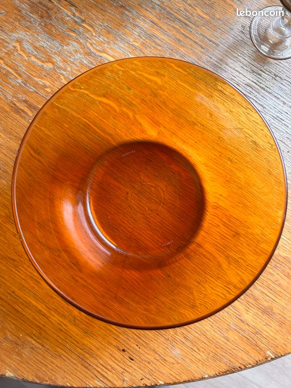 Saladier plat verre ambré (image 5)