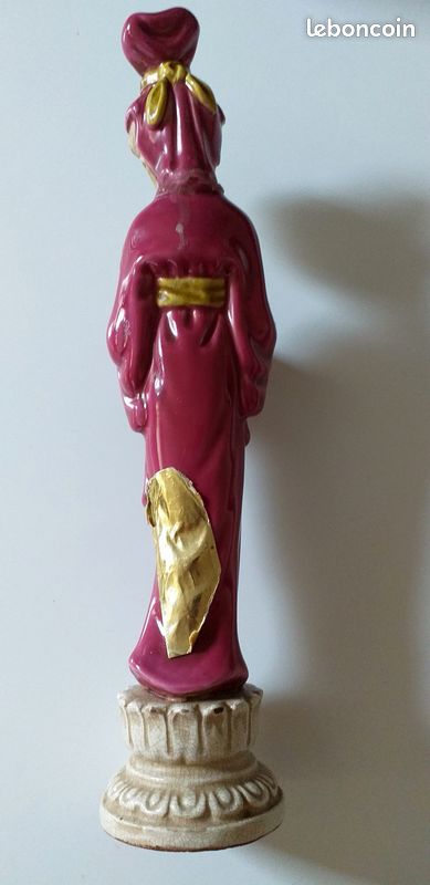 Sculpture ancienne Chinoise porcelaine craquelée polychromes (image 9)