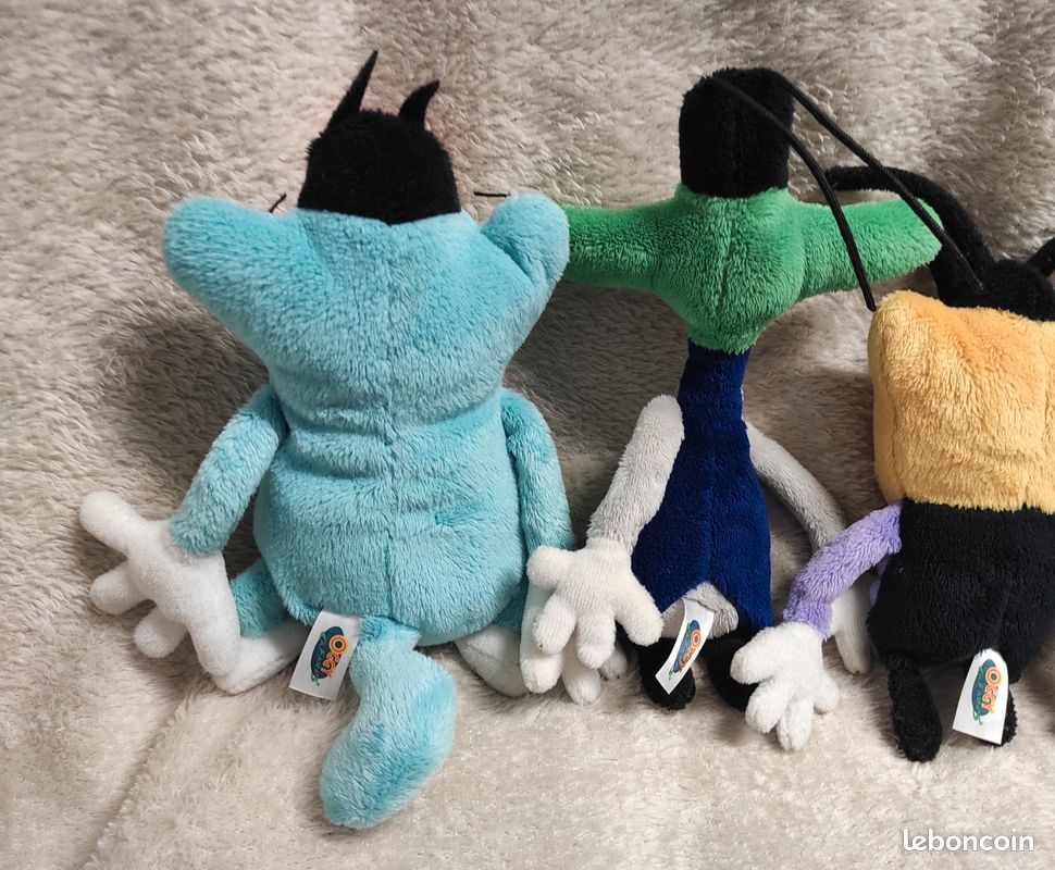Peluche Oggy et les Cafards 15 cm Marky Vert pas cher