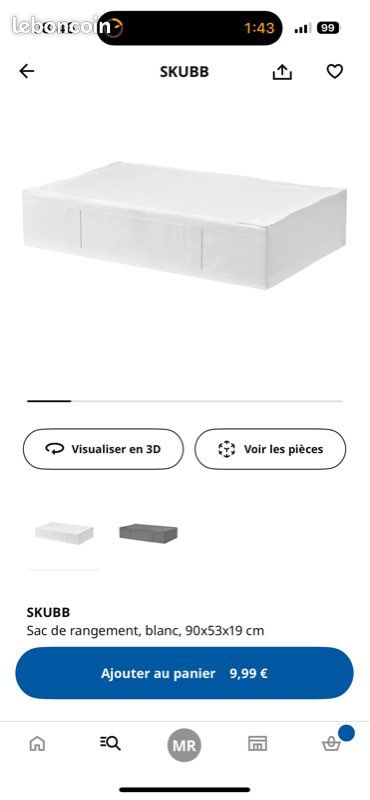 Sac de rangement skubb IKEA Ameublement