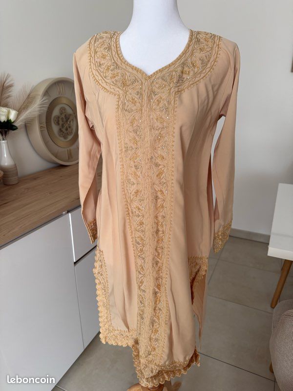 Robe Trois Pièces Femme Style Indien – Taille S – Bleue – Occasion En Super état