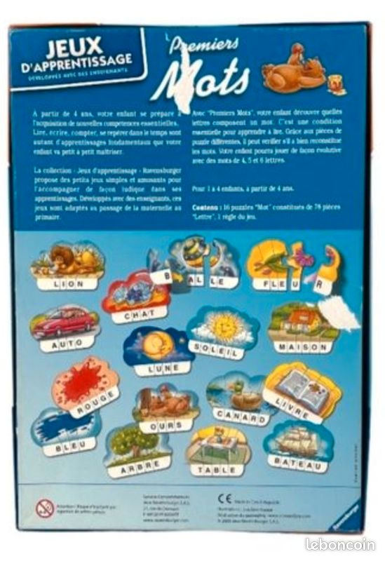 Ravensburger Premiers Mots - 40 Puzzles Syllabes Et Lettres - Apprentissage Lecture Dès 4 Ans - Auto-Correctif