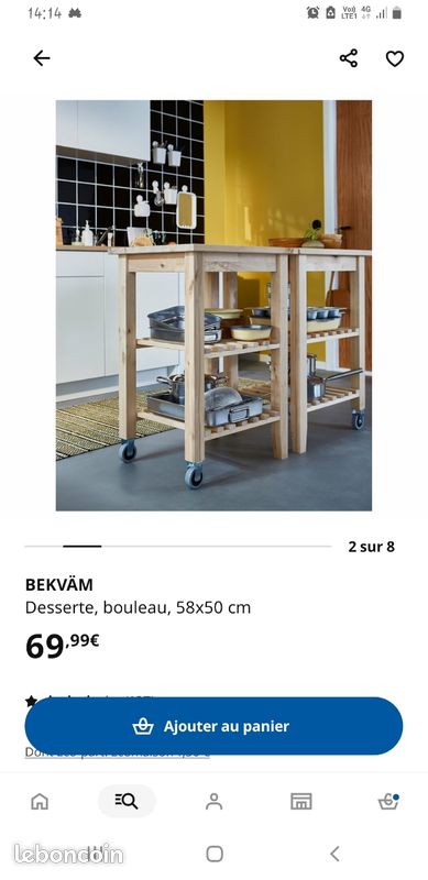IKEA BEKVAM. Desserte bouleau 

Desserte bouleau 58x50cm (image 9)