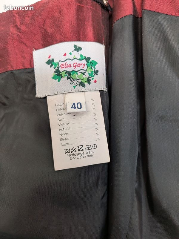 Robe bordeaux Elsa Gary T40 (image 5)