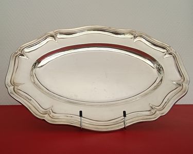 Plat Ancien Ercuis Argent Massif – Ovale, Poinçons, Années 1920-1940