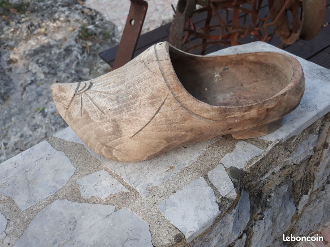Sabot Bois Décoratif Ancien Vintage Décoration