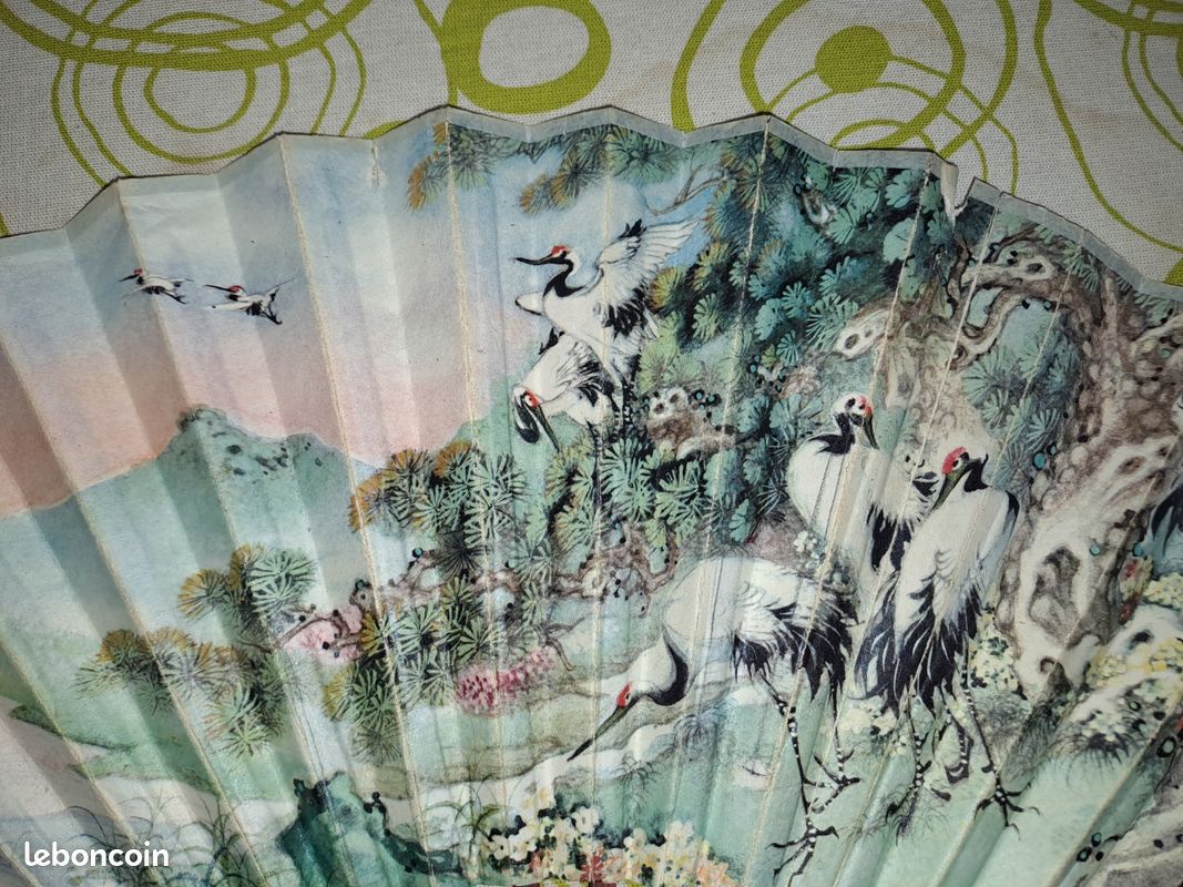 Éventail chinois vintage (image 3)