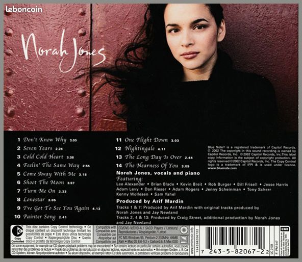 CD Norah Jones ~ Come Away With Me (comme neuf) (image 2)