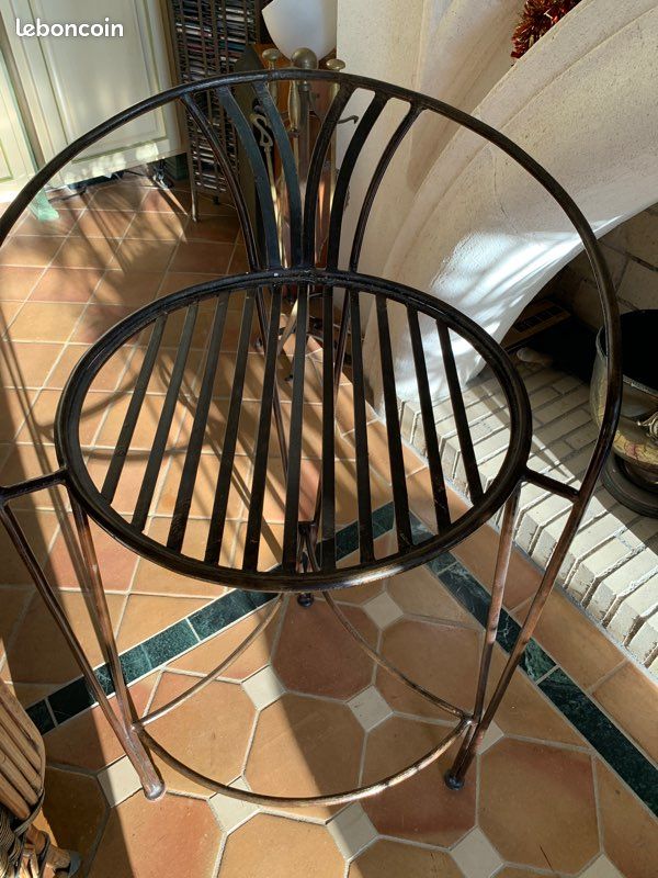2 Chaises de bar cuir et fer forgé (image 7)