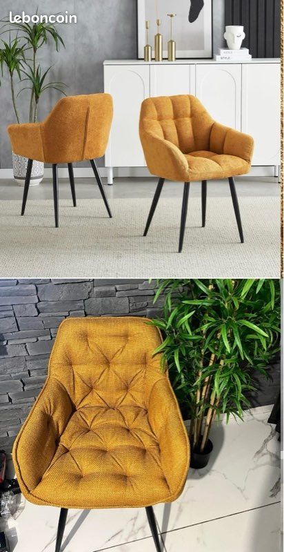 2 pièces NEUF chaises pour la maison, la cuisine, le bureau, les réunions, le café (table orange avec neuf dans le carton (image 1)
