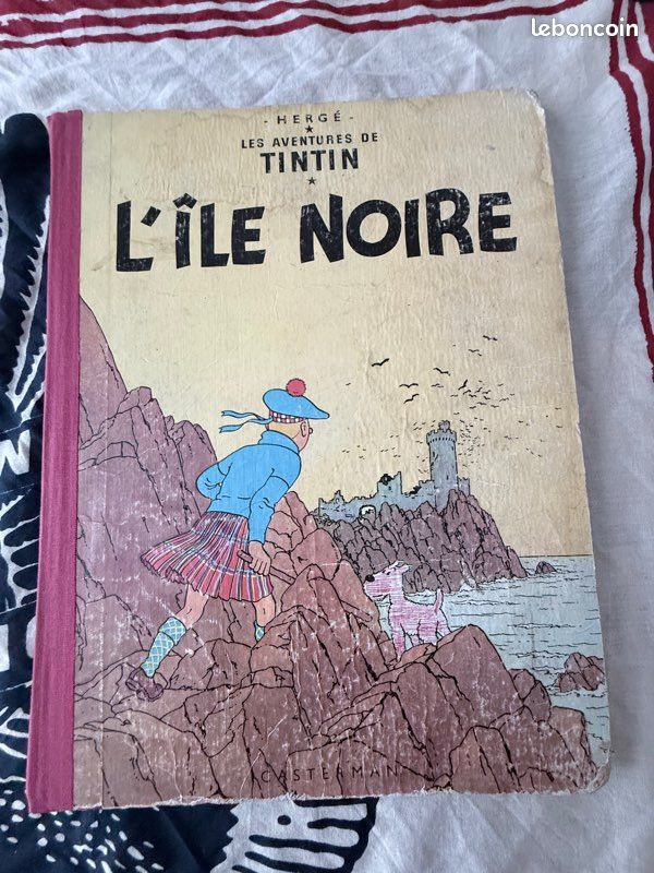 Tintin - L'Île Noire (Édition Casterman 1957 - Ancienne couverture - Dos B22) (image 1)