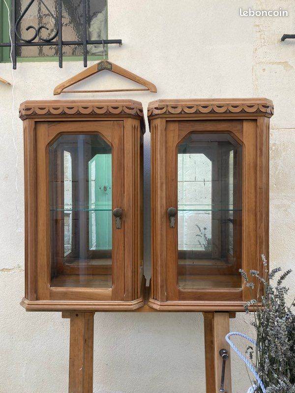 🌱 Paire de vitrines à poser vintage 🌱 (image 1)