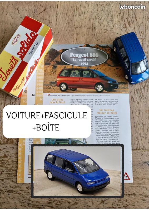 Miniature Peugeot 806 Bleu Solido 1/43 - Modèle Réduit Collection Occasion