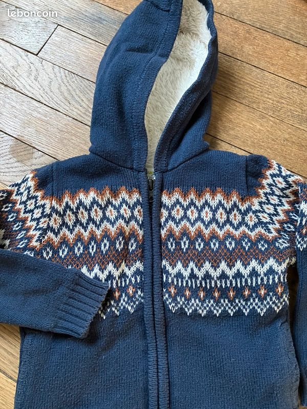Gilet jacquard sherpa verbaudet 3 ans (image 1)