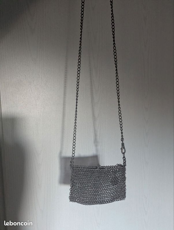Sac Bandoulière Stella McCartney Chaîne Métal - Occasion En Canvas Doré, Taille Small/medium