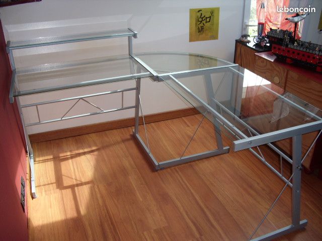 Bureau d'angle en verre (image 1)