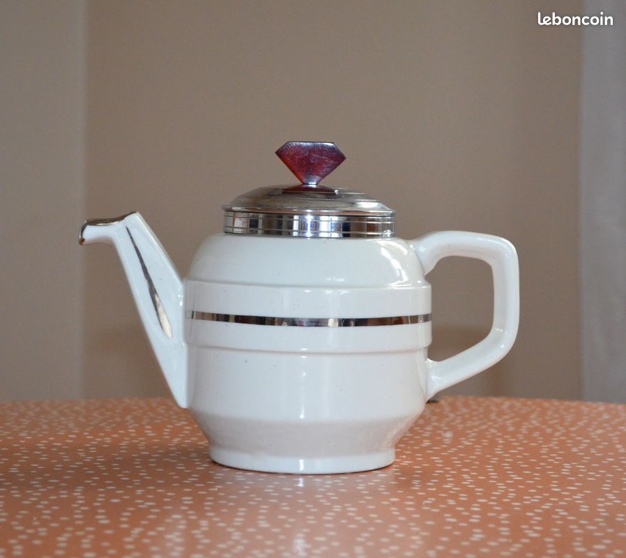 Service à Café Vintage Sfamoka : Cafetière, Théière, Pot à Lait, Sucrier En Laiton Chromé