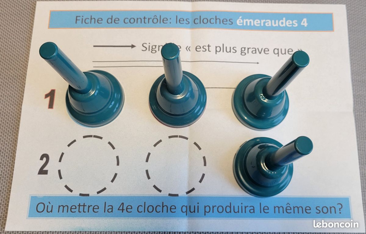 "Les cloches émeraudes 4" jeu d'écoute éducatif musical et ludique, ranger, apparier (image 2)