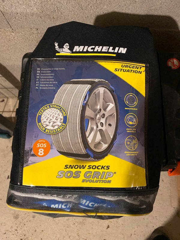  MICHELIN Chaussettes à Neige Textile EVO 6, Gris, SOS