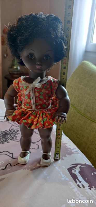 Poupée Bella Créole Noire Vintage - 38 Cm - Très Bon état