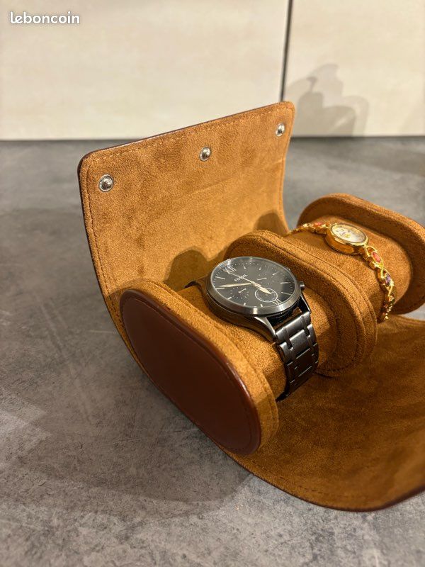 CONTACTS - Étui De Voyage En Cuir Véritable Pour Montres