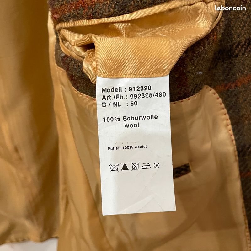 Sublime Veste en Harris Tweed vintage à carreaux Tartan - Pure laine tissée main - Taille 50 (image 17)