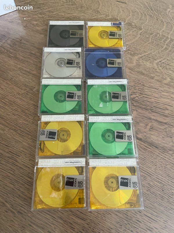 2 Sony MD80 Minidiscs New sealed recordable 80 Mins Colour