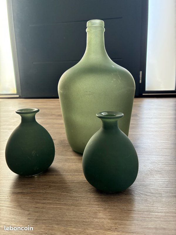 1 dame Jeanne et 2 soliflores vert sauge (image 1)