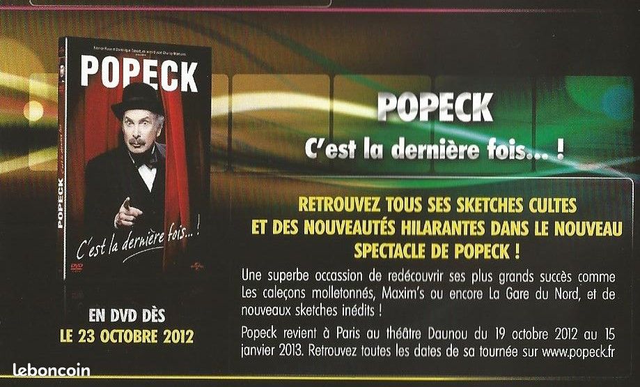 DVD - Popeck - C'est la dernière fois... 2011 (image 3)
