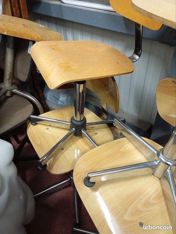 Chaises d'atelier bois et métal (image 3)