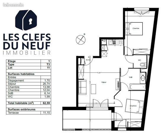 Appartement 3 pièces 63 m² — 9