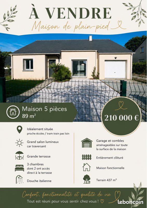 Maison 5 pièces 89 m² · à Abbaretz · 89 m² · 210 000 €