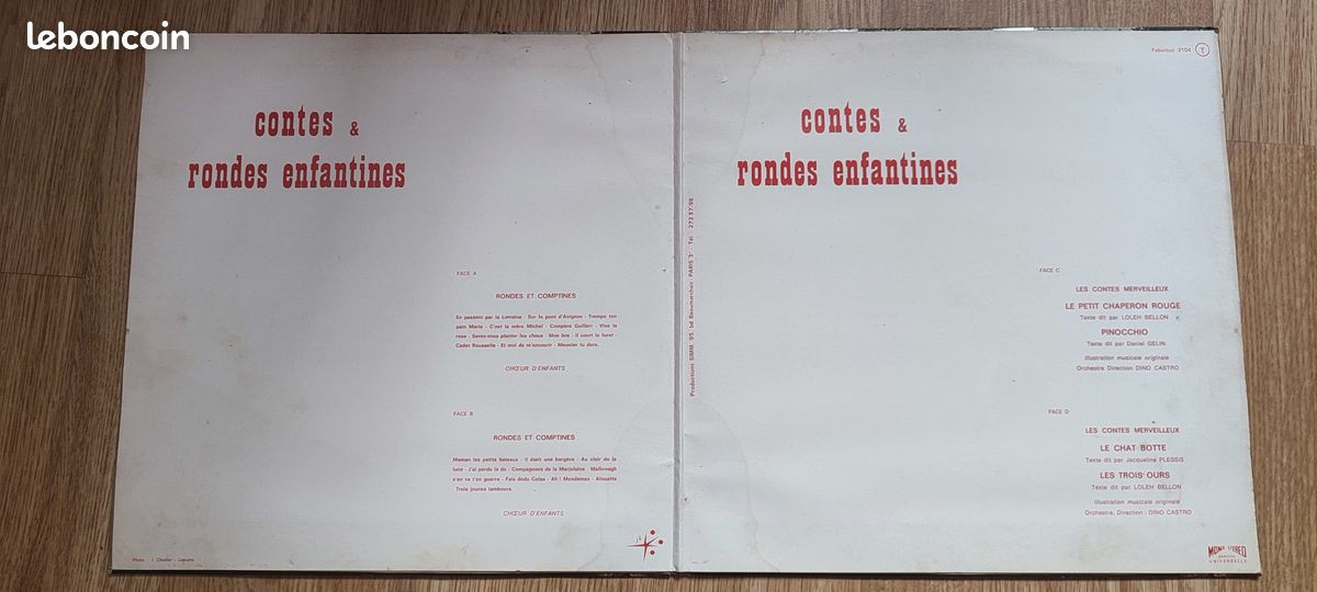 2 vinyles 33tr contes et rondes enfantines (image 2)
