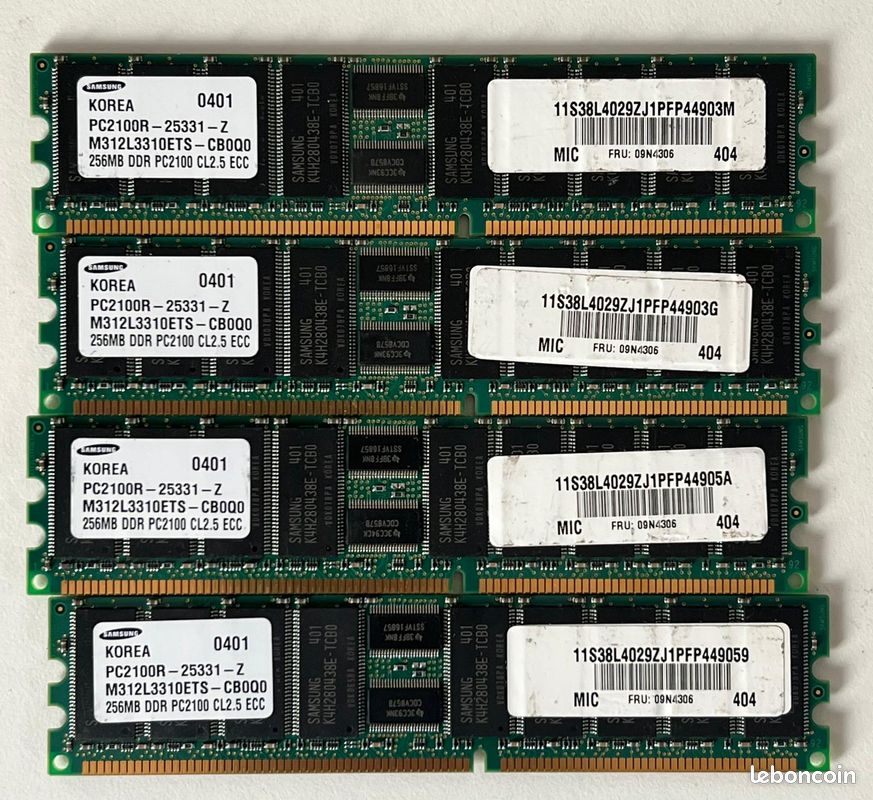 Lot de Mémoire Vive RAM pour ordinateur DDR3/DDR4 et serveur ECC (image 10)