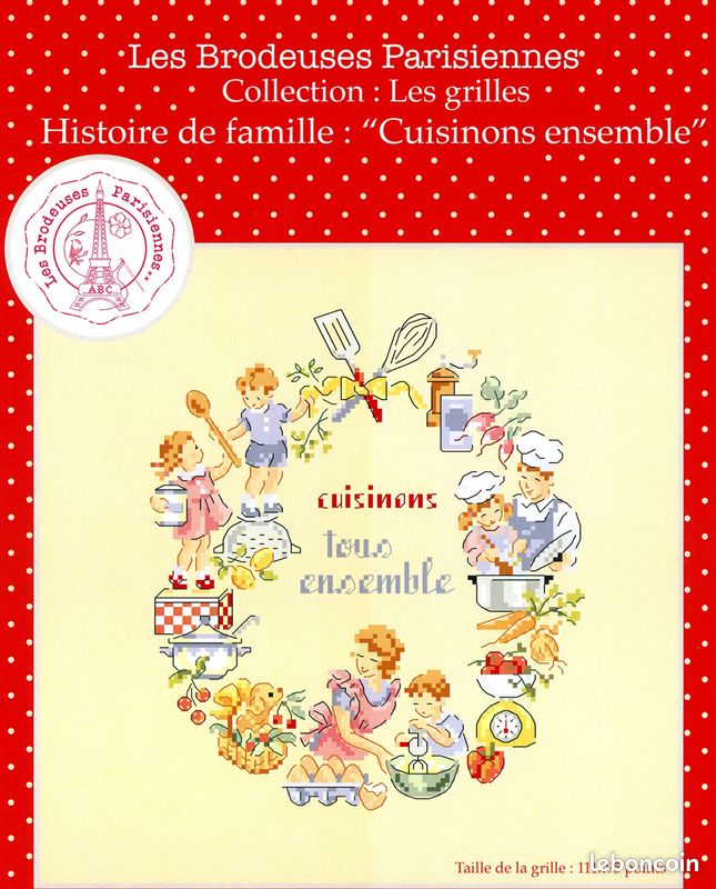 Une grille à broder au point de croix pour cuisiner ensemble (image 1)
