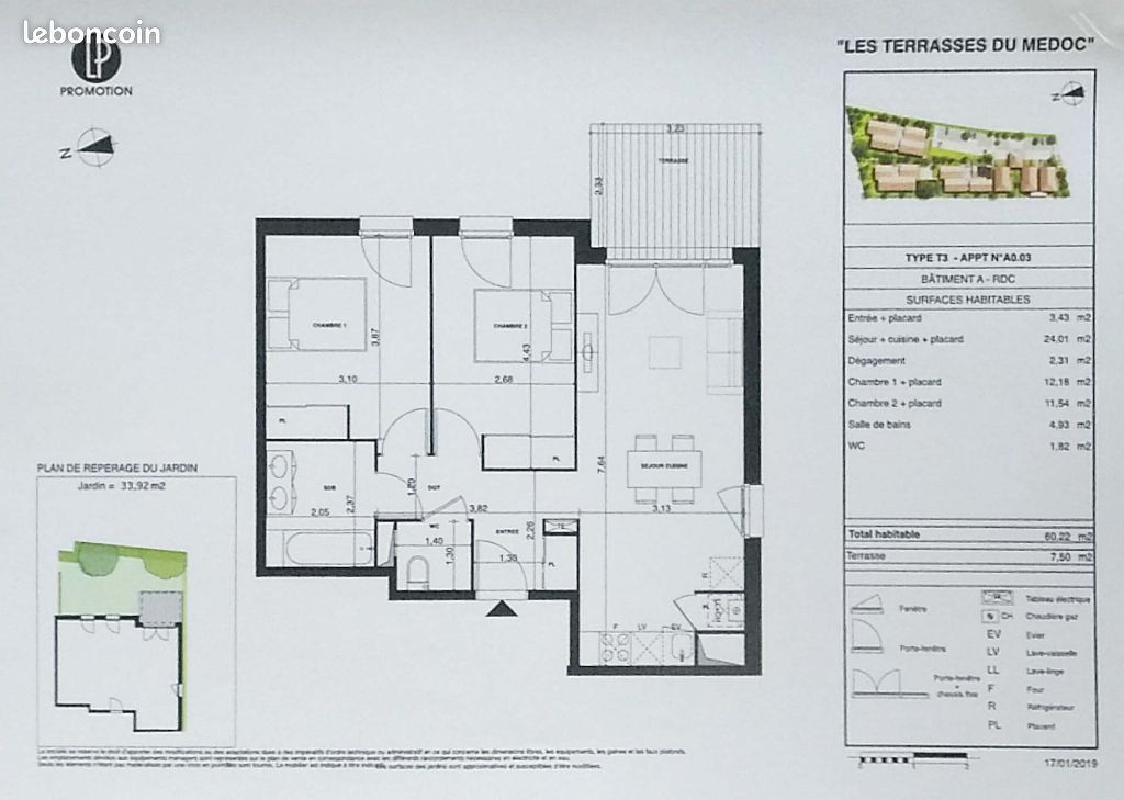 Appartement 3 pièces 60 m² · à Parempuyre · 60 m² · 787 €/mois