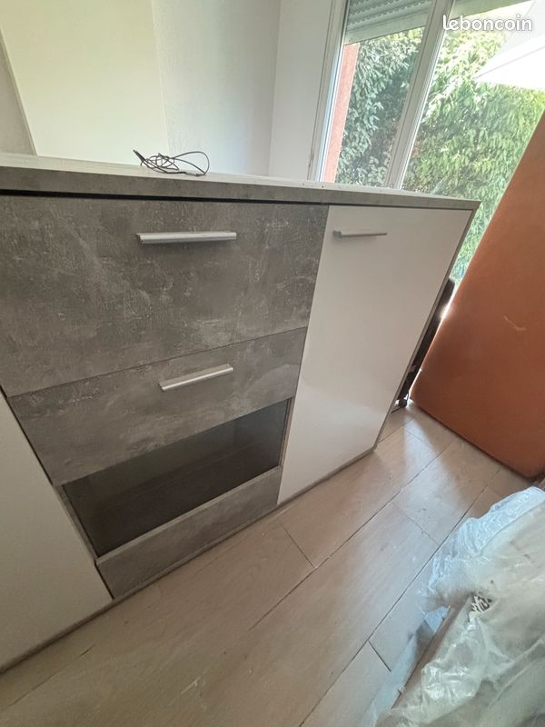 Buffet moderne gris blanc (image 5)