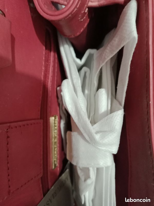 Sac a bandoulière pour femme en cuir vachette de couleur rose (image 4)